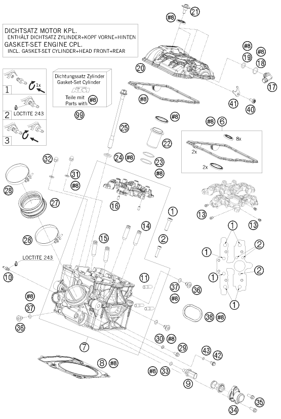 CULASSE ARRIERE POUR 1190 RC8-R 2010 (EU)