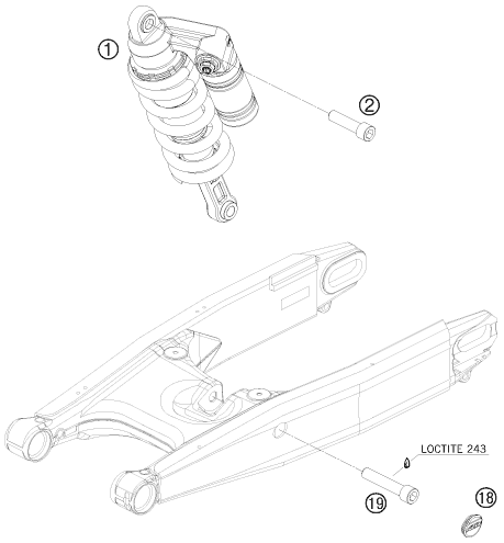 AMORTISSEUR POUR 990 SUPERMOTO R 2009 (EU)