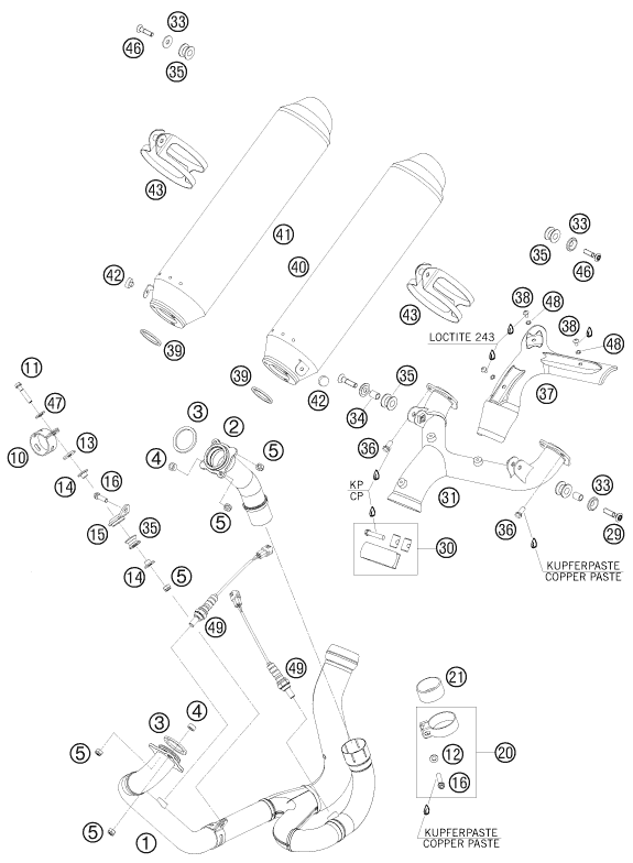 SYSTEME DECHAPPEMENT POUR 990 SUPERMOTO T LIM. EDIT. 10 (EU)