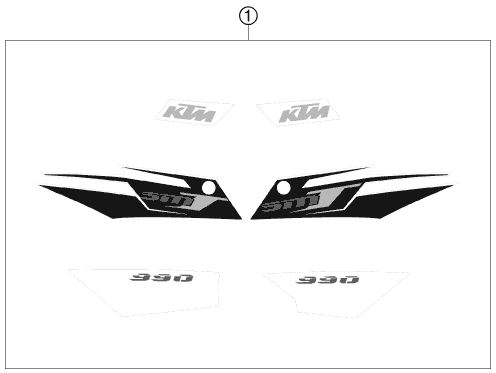 KIT DECO POUR 990 SUPERMOTO T LIM EDIT 10 EU
