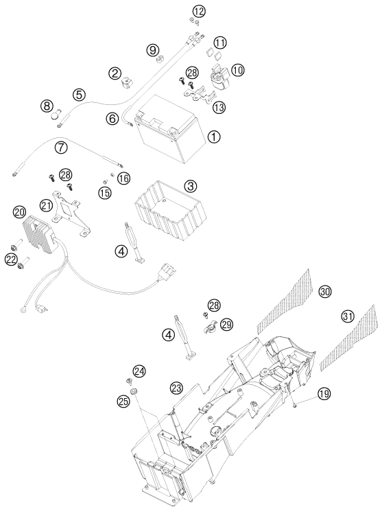 BATTERIE POUR 990 SUPERMOTO T LIM. EDIT. 10 (EU)