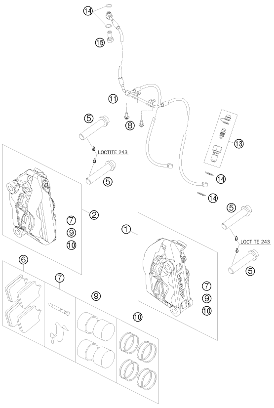 ETRIER DE FREIN AVANT POUR 990 SUPERMOTO T LIM. EDIT. 10 (EU)