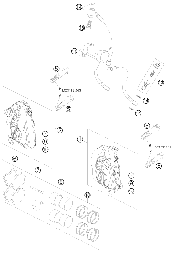 ETRIER DE FREIN AVANT POUR 990 SUPERMOTO BLACK 2009 (EU)