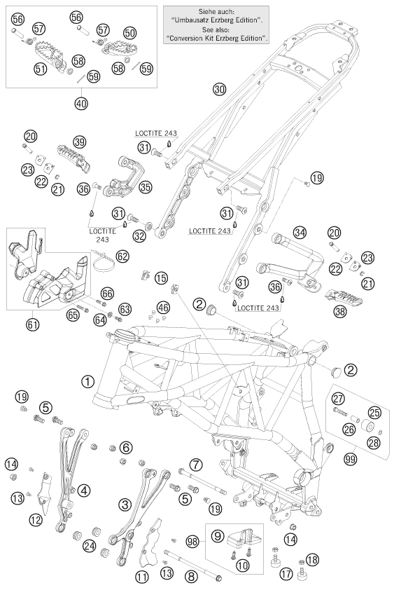 CADRE POUR 950 SUPER ENDURO ERZBERG 08 (EU)