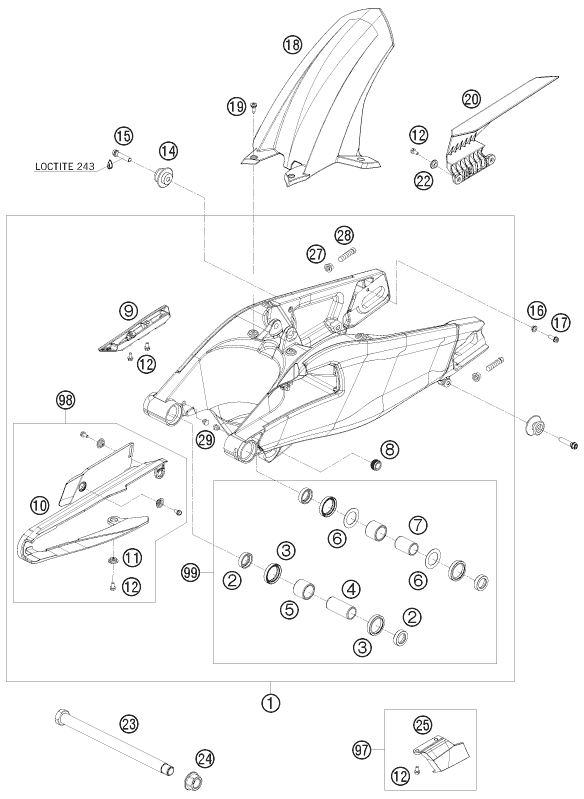 BRAS OSCILLANT POUR 1190 RC8-R 2010 (FR)