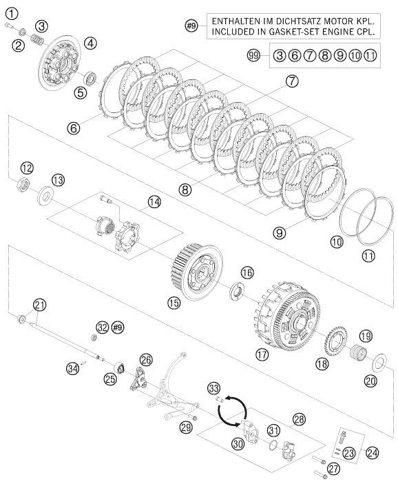 EMBRAYAGE POUR 1190 RC8R TRACK 2012 EU