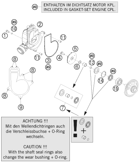 POMPE A EAU POUR 1190 RC 8 R 2009 (EU)