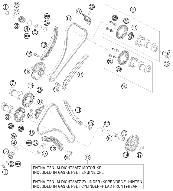 COMMANDE DE DISTRIBUTION POUR 1190 RC 8R LIMEDAKRAPOVIC 09 EU