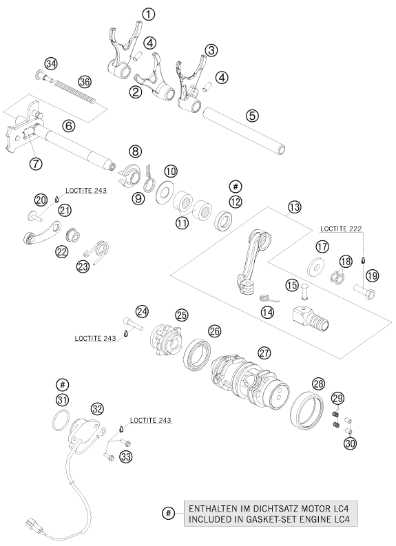 MECANISME DE SELECTION POUR 690 ENDURO 2010 (AU/GB)