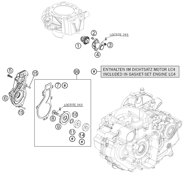 POMPE A EAU POUR 690 ENDURO 2010 EU