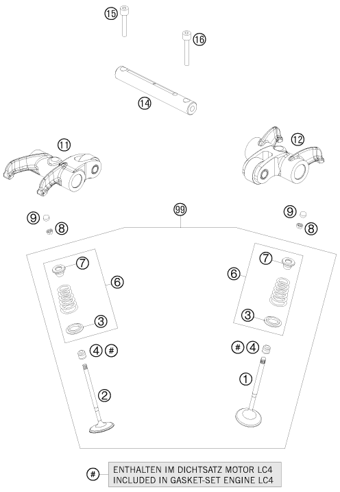 MECANISME DE COMMANDE POUR 690 ENDURO 09 AUGB