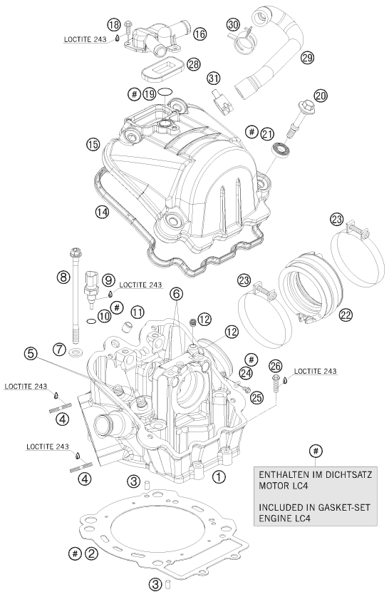 CULASSE POUR 690 ENDURO 09 (AU/GB)