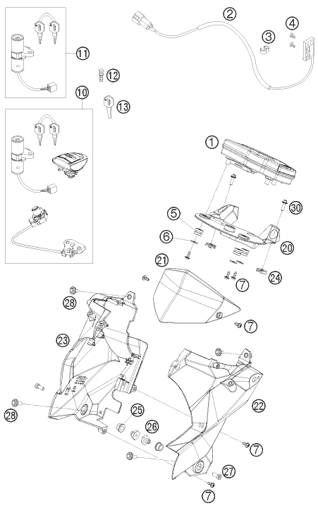 INSTRUMENTS SYSTEME DE VERROUILLAGE POUR 690 DUKE BLACK 2010 (AU/GB)