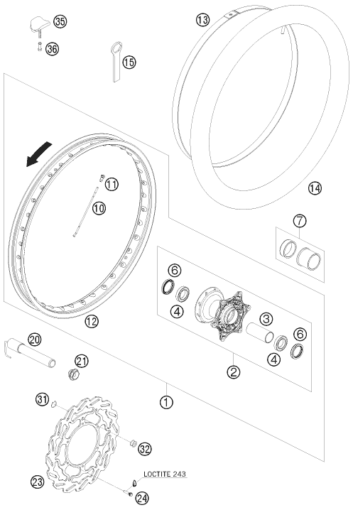 ROUE AVANT POUR 690 RALLY FACTORY REPLICA 2009 (EU)