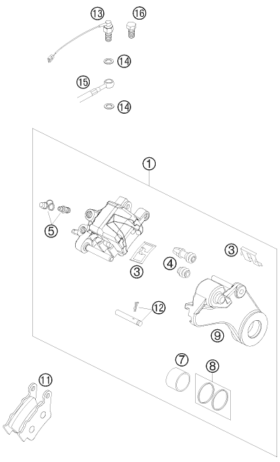 ETRIER DE FREIN ARRIERE POUR 690 RALLY FACTORY REPLICA (EU)