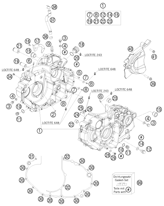 CARTER MOTEUR POUR 690 ENDURO R 09 EU