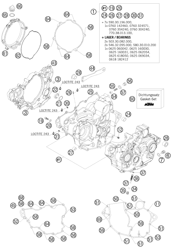 CARTER MOTEUR POUR 250 EXC-F 2009 (EU)