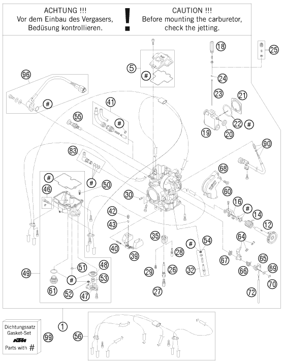 CARBURATEUR POUR 250 SX F 2009 EU