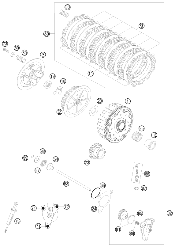 EMBRAYAGE POUR 250 EXC F CHAMPION EDIT 2010 EU