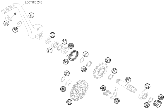 DEMARREUR KICK POUR 250 EXC-F 2009 (EU)