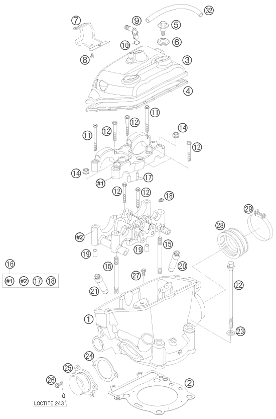 CULASSE POUR 250 SX F FACTREPLMUSQ ED 10 EU