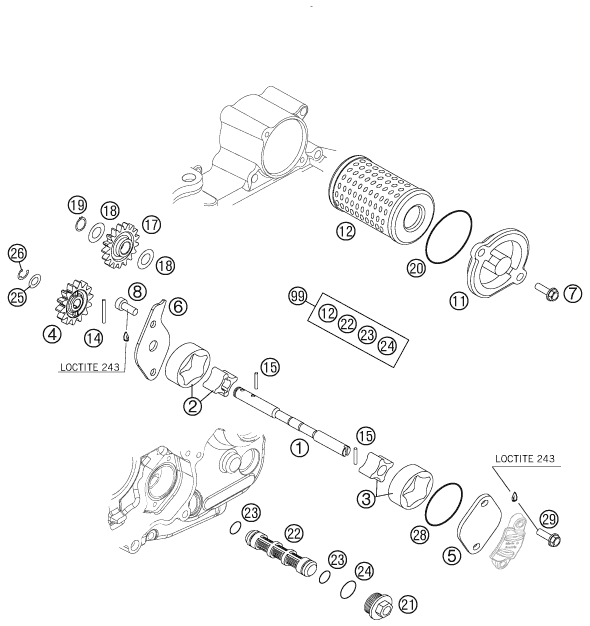 SYSTEME DE LUBRIFICATION POUR 250 EXC-F 2010 (EU)