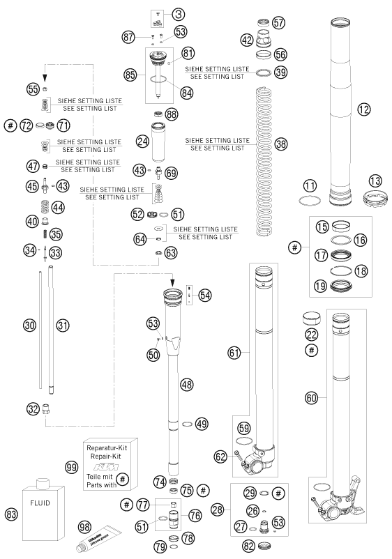 FOURCHE TELESCOPIQUE POUR 450 SMR 2009 (EU)