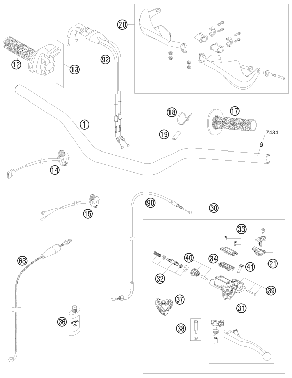 GUIDON ARMATURES POUR 450 SMR 2010 EU