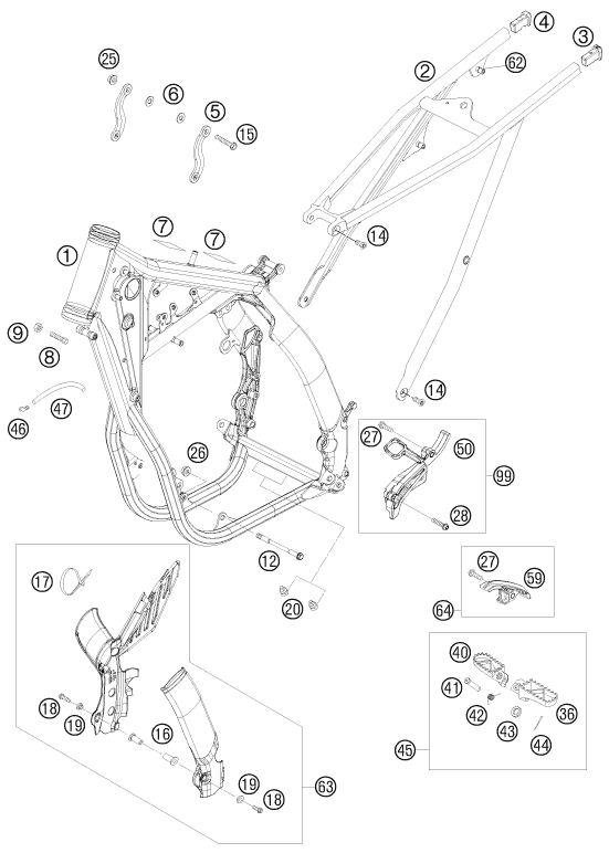 CADRE POUR 505 XC F 2009 EU