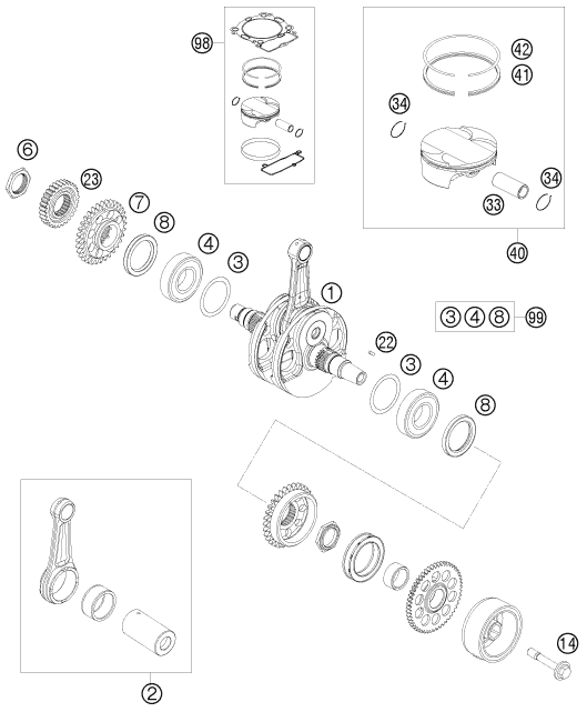 VILEBREQUIN PISTON POUR 450 SX-F 2010 (EU)