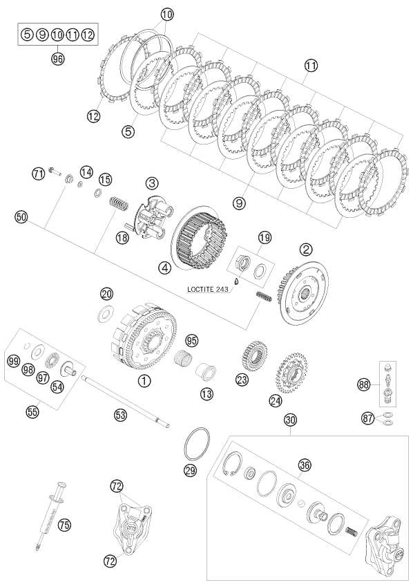 EMBRAYAGE POUR 450 SMR 2012 EU