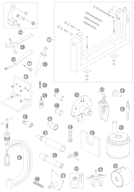 OUTILS SPECIAUX MOTEUR POUR 400 EXC 2009 (EU)