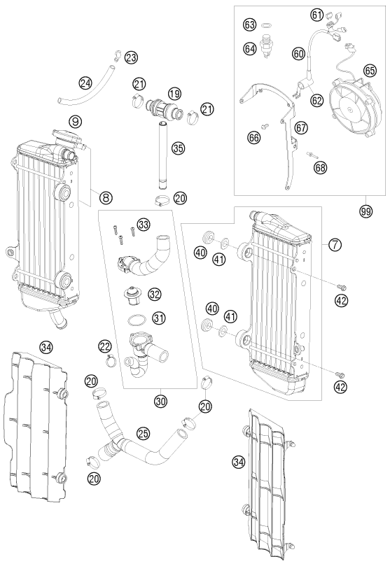 SYSTEME DE REFROIDISSEMENT POUR 400 EXC 2011 (EU)