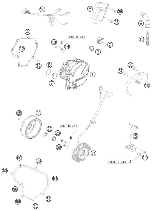 SYSTEME DE ALLUMAGE POUR 530 EXC 2009 (AU/GB)