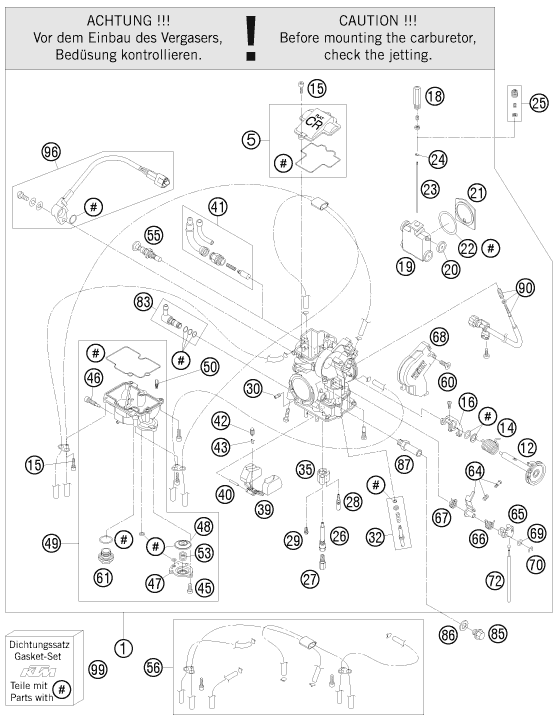 CARBURATEUR POUR 400 EXC 2009 EU