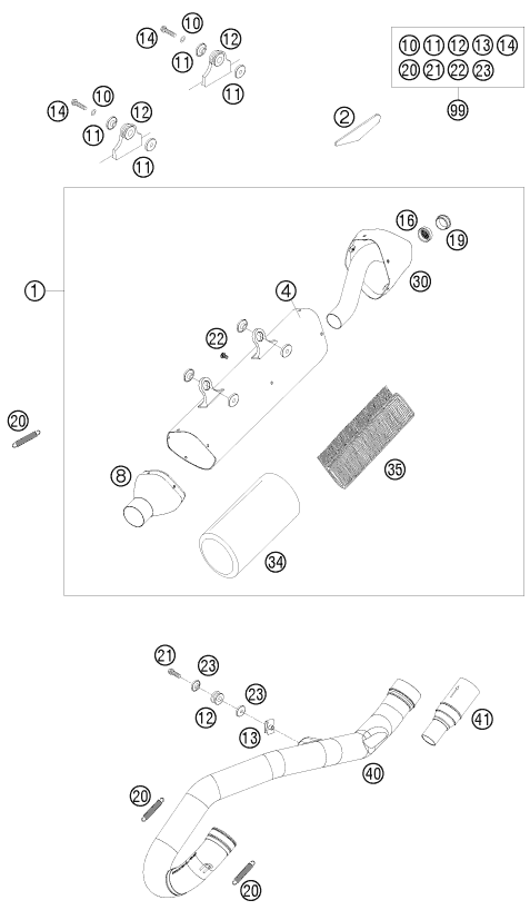 SYSTEME DECHAPPEMENT POUR 530 EXC 2010 EU