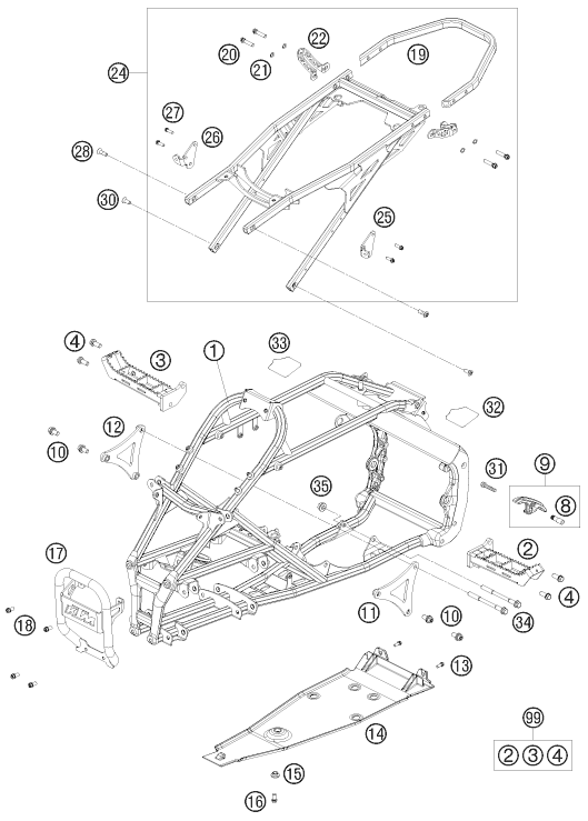 CADRE POUR 450 XC ATV 2009 EU