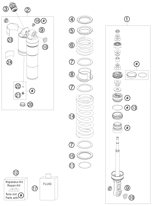 ARMORTISSEUR POUR 450 SX ATV 2009 (EU)