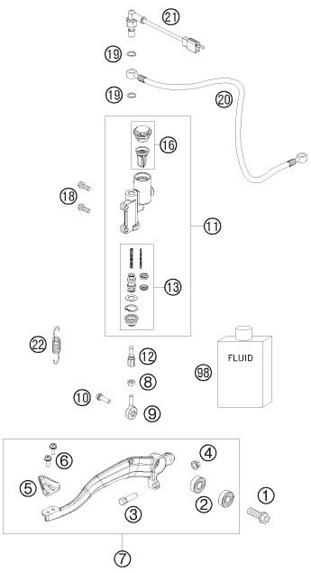 SYSTEME DE FREIN ARRIERE POUR 450 SX ATV 2009 EU