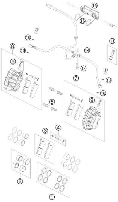 ETRIER DE FREIN AVANT POUR 450 XC ATV 2009 EU