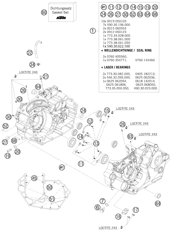 CARTER MOTEUR POUR 450 SX ATV 2009 EU