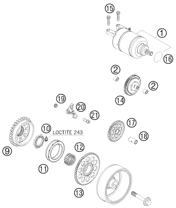 DEMARREUR ELECTRIQUE POUR 450 SX ATV 2009 (EU)