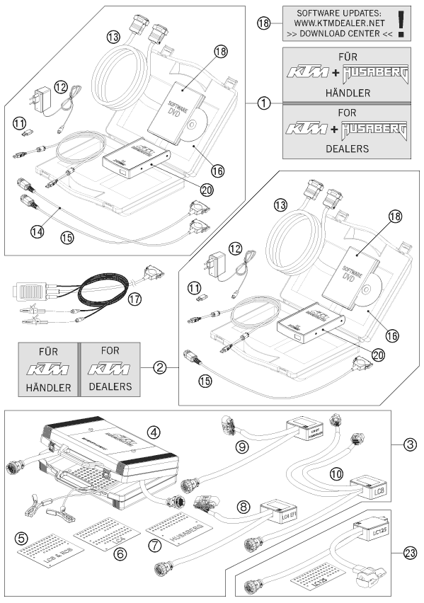 OUTIL DE DIAGNOSTIC POUR 1190 RC8 ORANGE 2010 (EU)