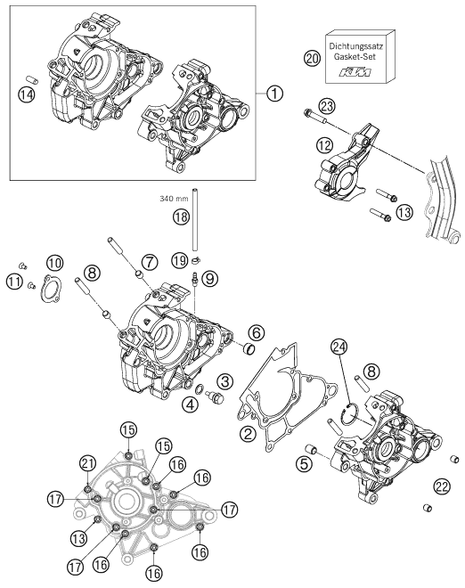 CARTER MOTEUR POUR 50 SX 2010 (EU)