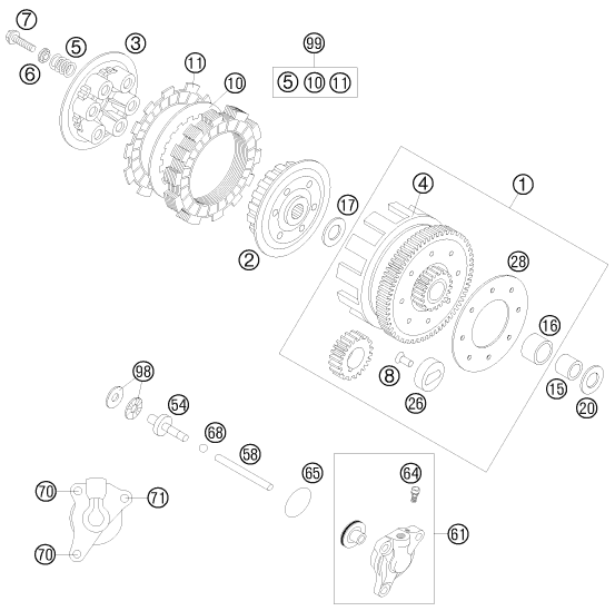 EMBRAYAGE POUR 85 SX 1714 2010 EU