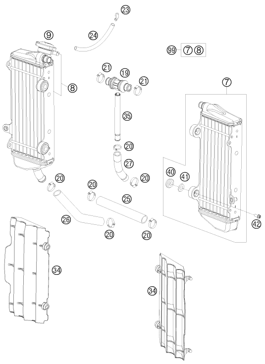 SYSTEME DE REFROIDISSEMENT POUR 250 SX 2010 EU