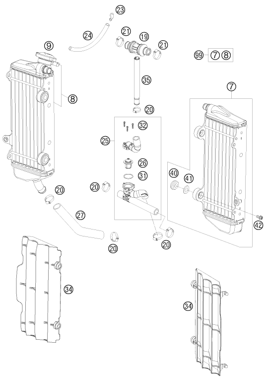 SYSTEME DE REFROIDISSEMENT POUR 200 EXC 2011 EU