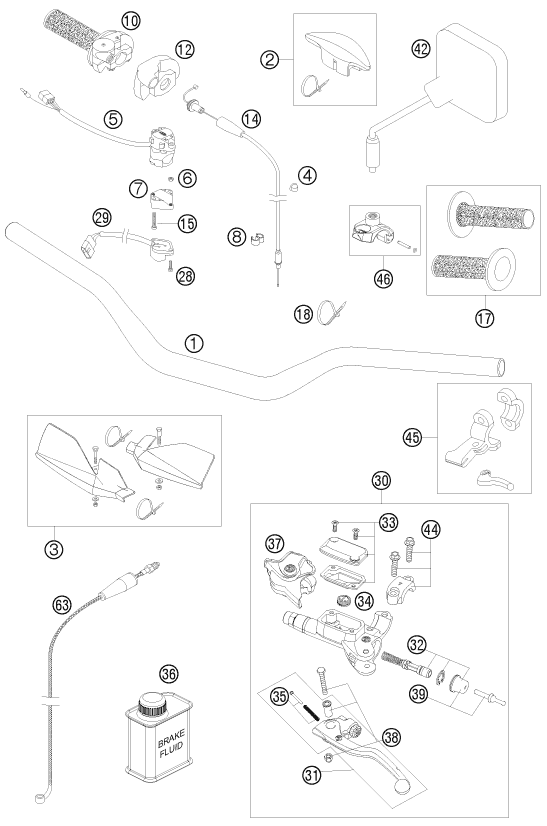 GUIDON ARMATURES POUR 250 EXC SIX-DAYS 2010 (EU)