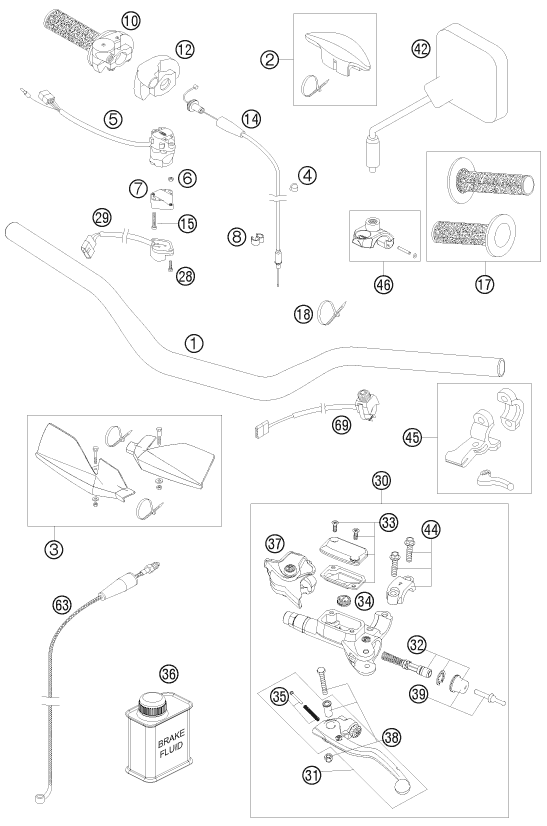 GUIDON ARMATURES POUR 300 EXC E SIX DAYS 2010 EU