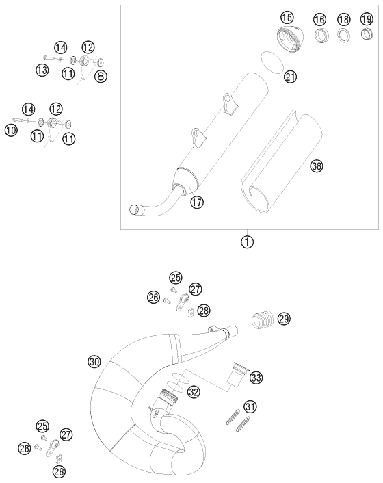 SYSTEME DECHAPPEMENT POUR 250 EXC E-STARTER 2010 (EU)